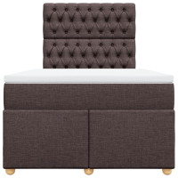 Produktbild för Ramsäng med madrass mörkbrun 120x190 cm tyg