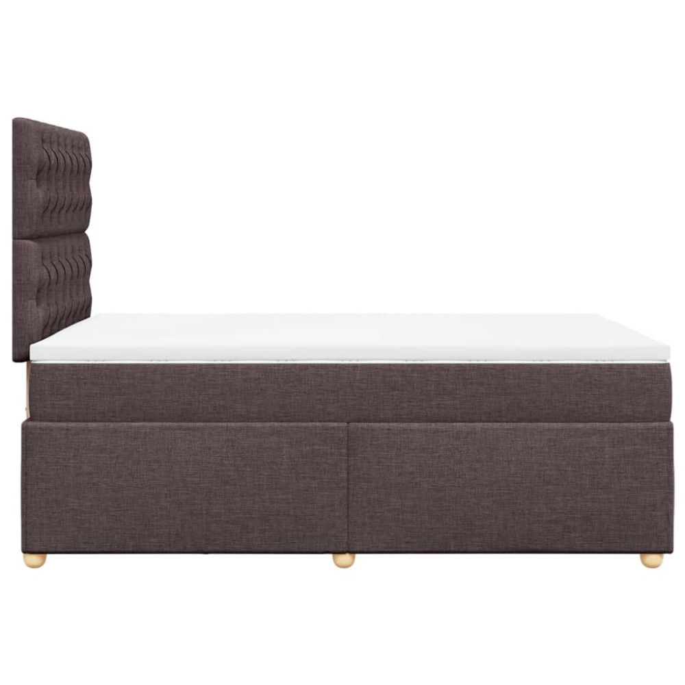 Produktbild för Ramsäng med madrass mörkbrun 120x190 cm tyg