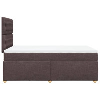 Produktbild för Ramsäng med madrass mörkbrun 120x190 cm tyg