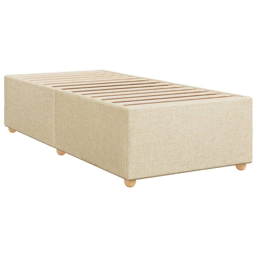 Produktbild för Ramsäng med madrass gräddvit 100x200 cm tyg