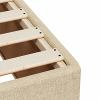 Produktbild för Ramsäng med madrass gräddvit 100x200 cm tyg