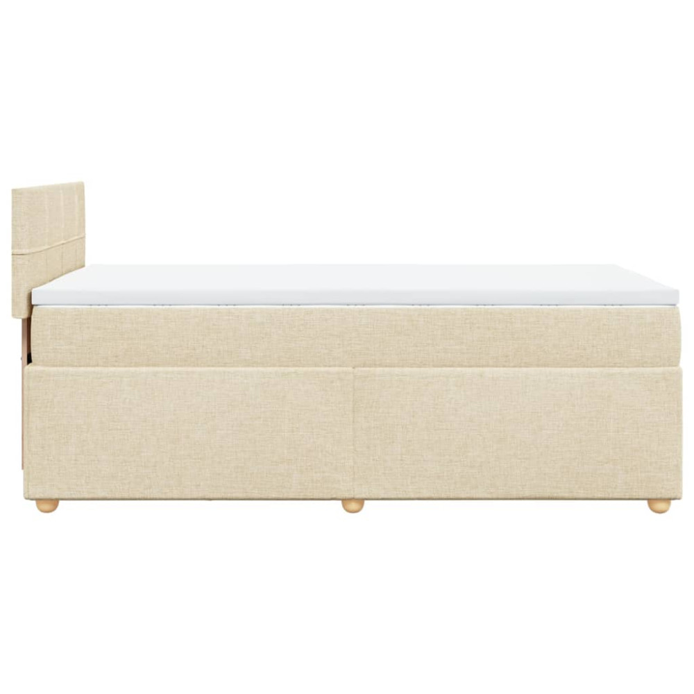 Produktbild för Ramsäng med madrass gräddvit 100x200 cm tyg