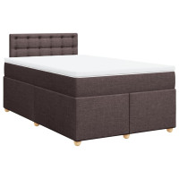 Produktbild för Ramsäng med madrass mörkbrun 120x200 cm tyg