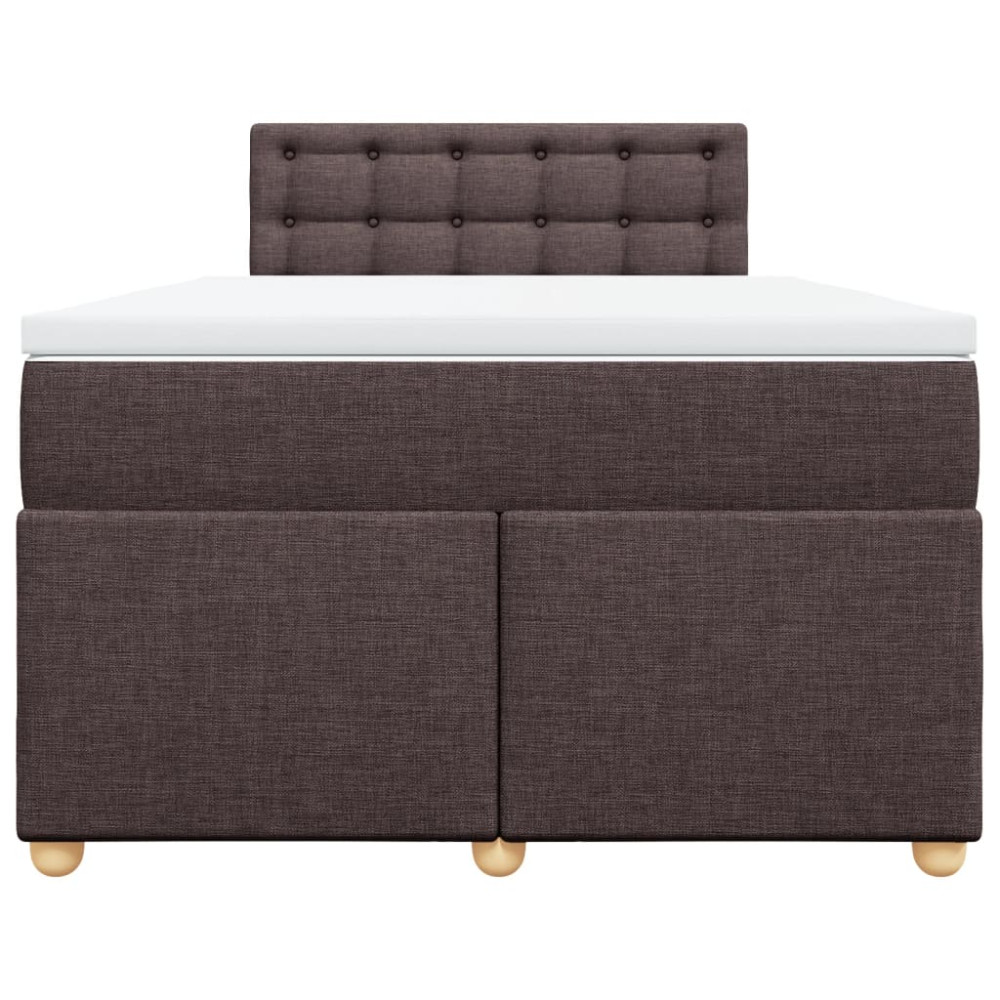 Produktbild för Ramsäng med madrass mörkbrun 120x200 cm tyg