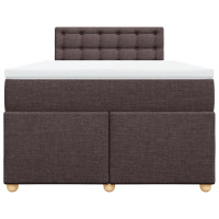 Produktbild för Ramsäng med madrass mörkbrun 120x200 cm tyg