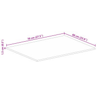 Produktbild för Bordsskiva 70x60x1,5 cm rektangulär massivt grovt mangoträ