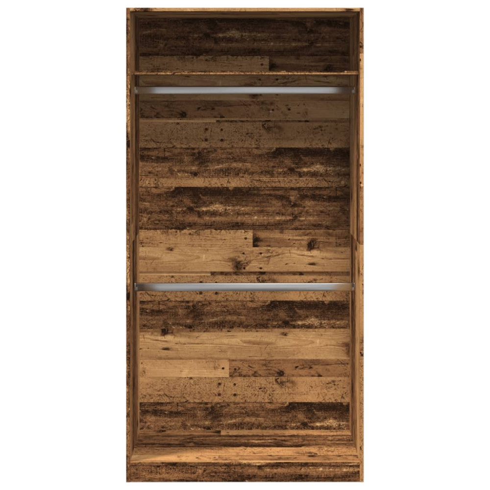 Produktbild för Garderob gammalt trä 100x50x200 cm konstruerat trä
