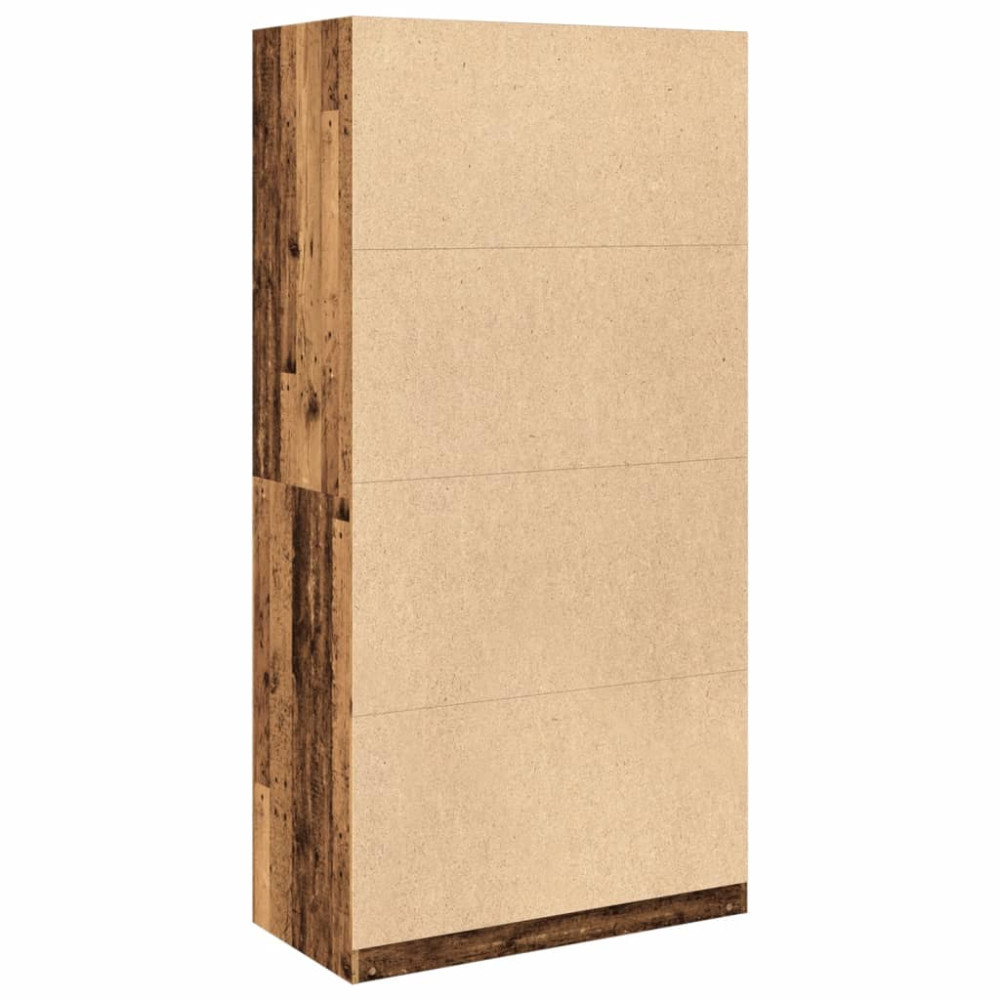 Produktbild för Garderob gammalt trä 100x50x200 cm konstruerat trä