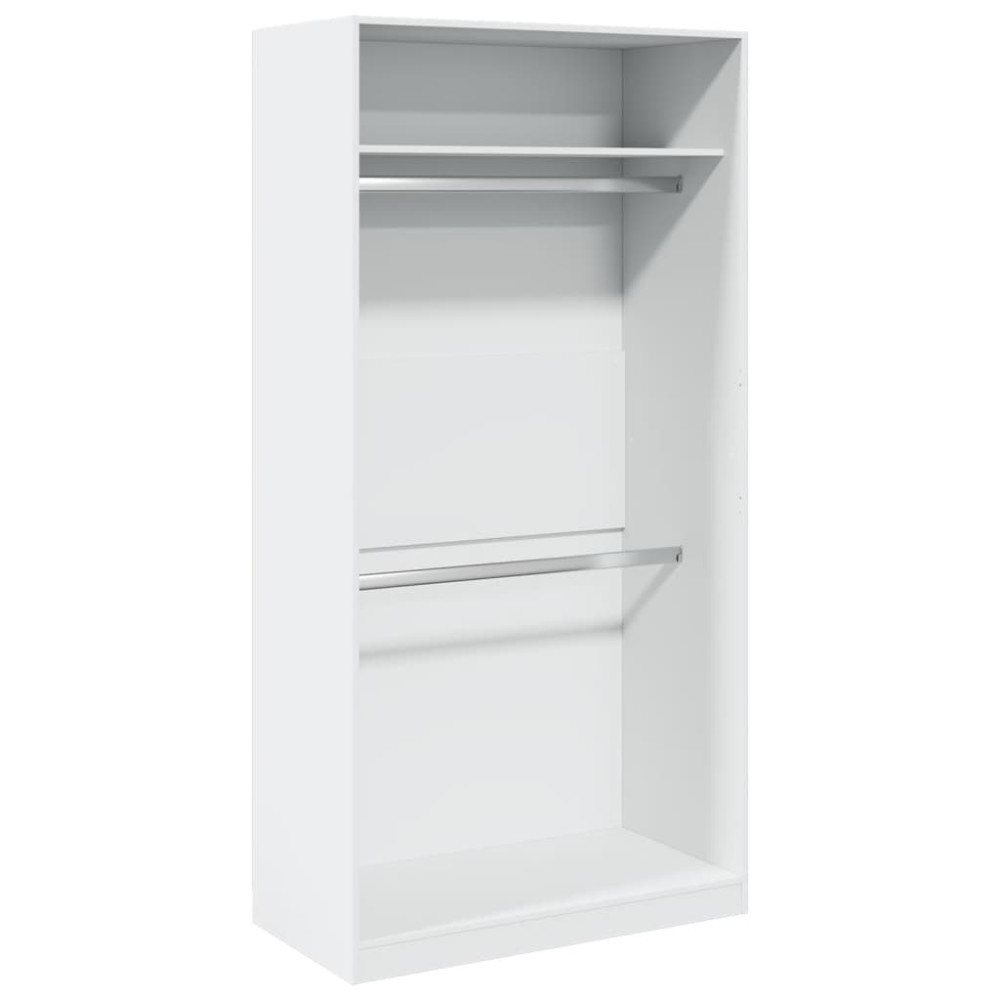 Produktbild för Garderob vit 100x50x200 cm konstruerat trä