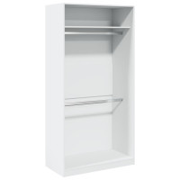 Produktbild för Garderob vit 100x50x200 cm konstruerat trä