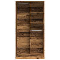 Produktbild för Garderob gammalt trä 100x50x200 cm konstruerat trä