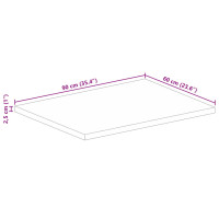 Produktbild för Bordsskiva 90x60x2,5 cm rektangulär massivt grovt mangoträ