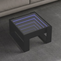 Produktbild för Soffbord med Infinity LEDs svart 50x53x30 cm