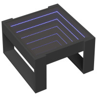 Produktbild för Soffbord med Infinity LEDs svart 50x53x30 cm