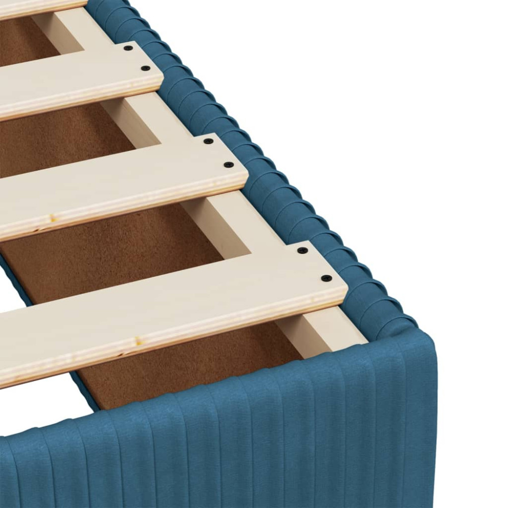 Produktbild för Ramsäng med madrass blå 90x200 cm sammet