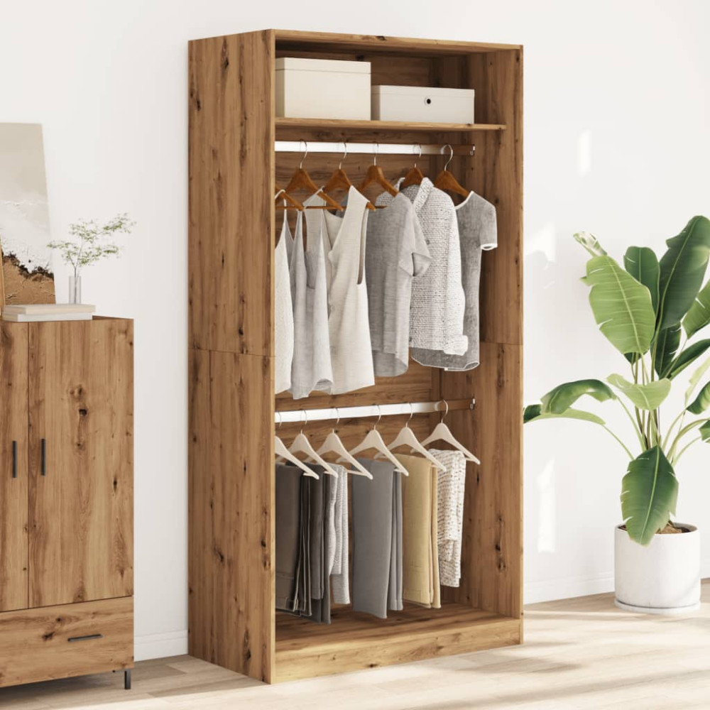 Produktbild för Garderob ek 100x50x200 cm konstruerat trä
