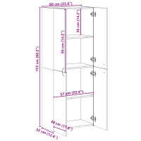 Produktbild för Dokumentskåp rökfärgad ek 60x32x153 cm konstruerat trä