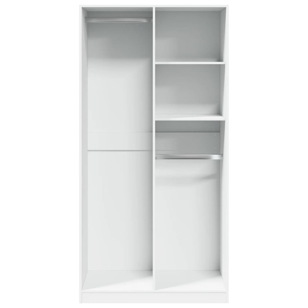 Produktbild för Garderob vit 100x50x200 cm konstruerat trä