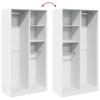 Produktbild för Garderob vit 100x50x200 cm konstruerat trä