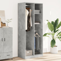 Produktbild för Garderob betonggrå 80x50x200 cm konstruerat trä