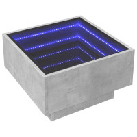 Produktbild för Soffbord med LEDs betonggrå 50x50x30 cm konstruerat trä