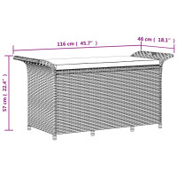 Produktbild för Trädgårdsbänk med dyna brun 116x46x57 cm konstrotting