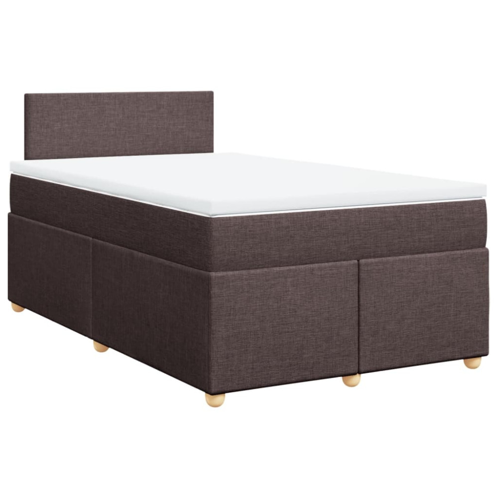 Produktbild för Ramsäng med madrass mörkbrun 120x190 cm tyg