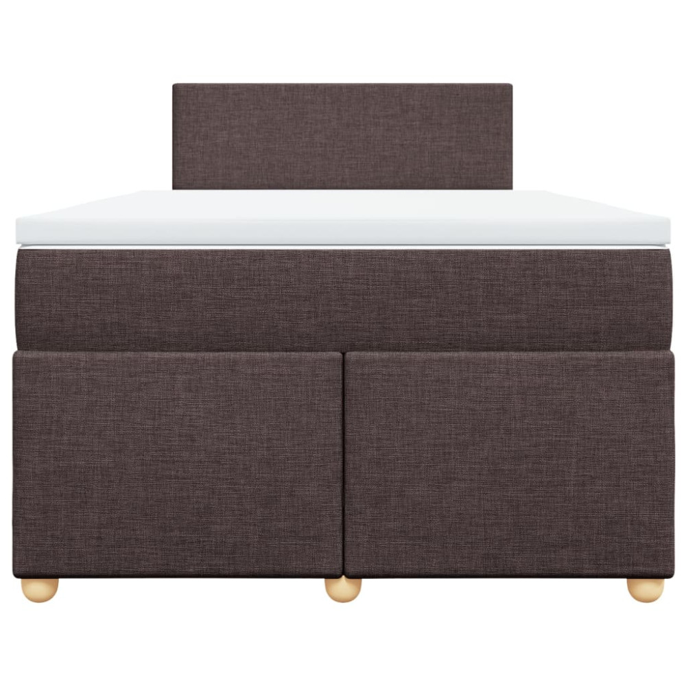 Produktbild för Ramsäng med madrass mörkbrun 120x190 cm tyg
