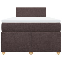 Produktbild för Ramsäng med madrass mörkbrun 120x190 cm tyg