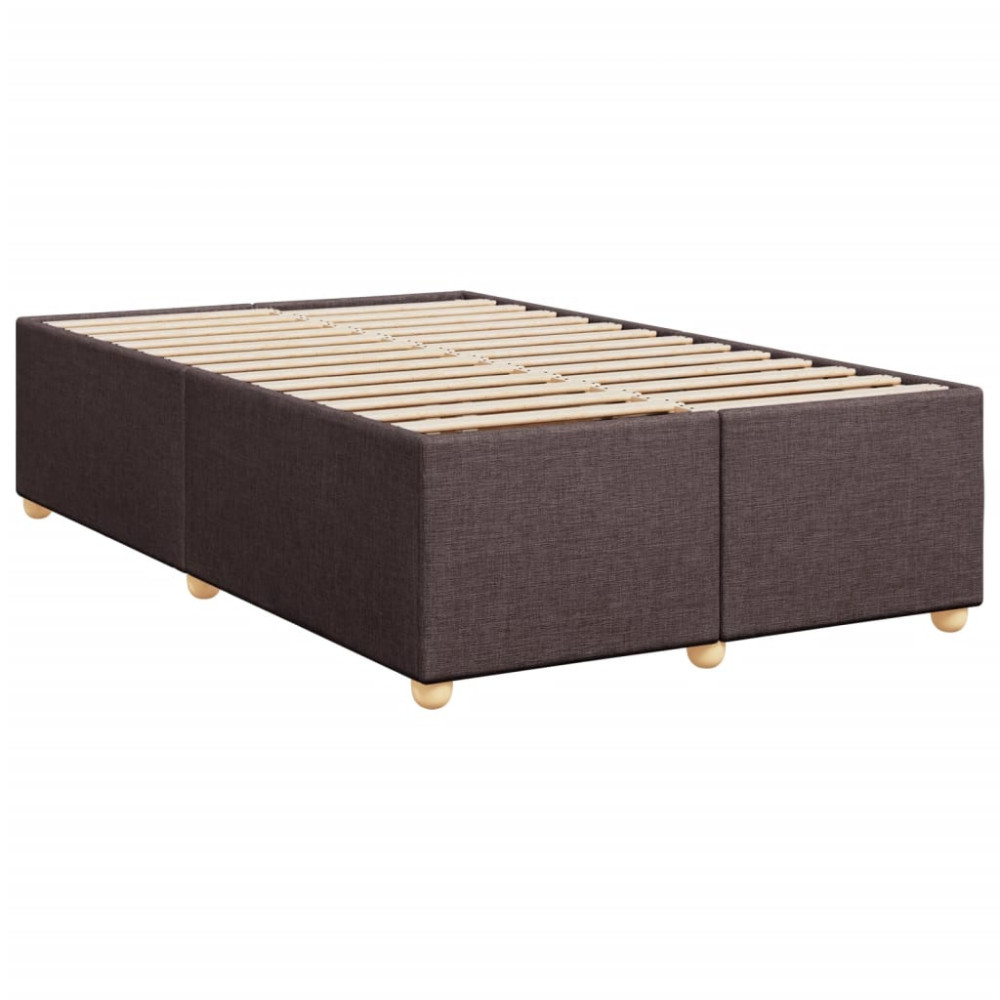 Produktbild för Ramsäng med madrass mörkbrun 120x190 cm tyg