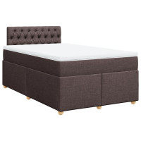 Produktbild för Ramsäng med madrass mörkbrun 120x190 cm tyg