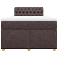 Produktbild för Ramsäng med madrass mörkbrun 120x190 cm tyg