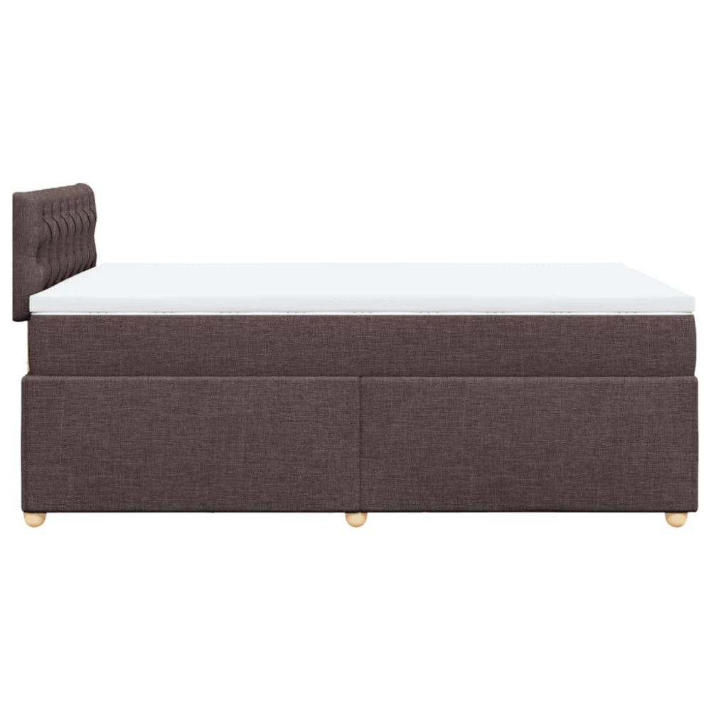 Produktbild för Ramsäng med madrass mörkbrun 120x190 cm tyg
