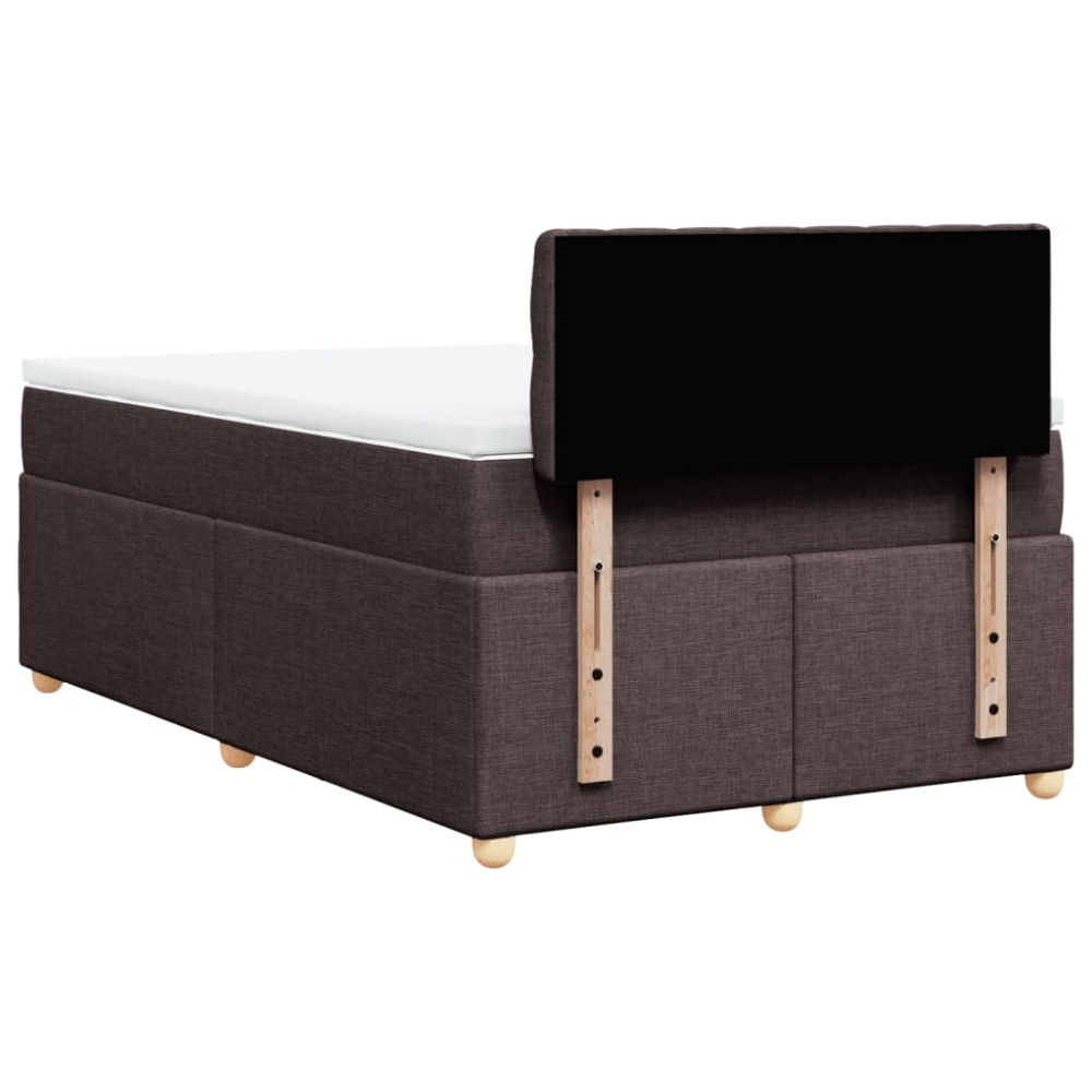 Produktbild för Ramsäng med madrass mörkbrun 120x190 cm tyg