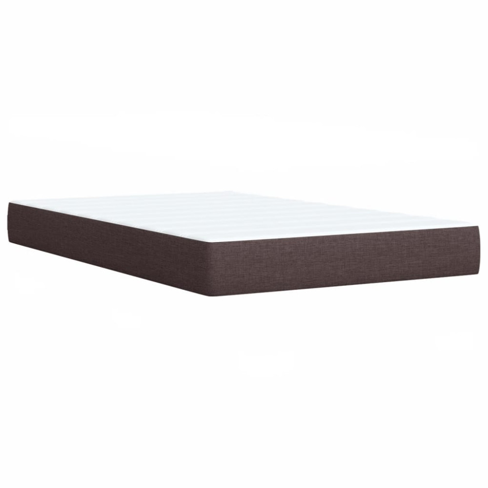 Produktbild för Ramsäng med madrass mörkbrun 120x190 cm tyg