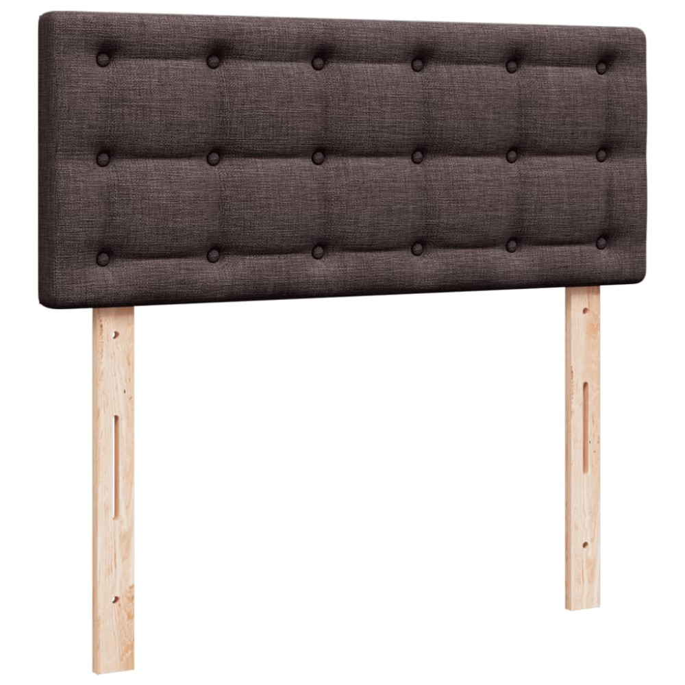 Produktbild för Ramsäng med madrass mörkbrun 120x190 cm tyg