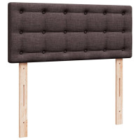 Produktbild för Ramsäng med madrass mörkbrun 120x190 cm tyg
