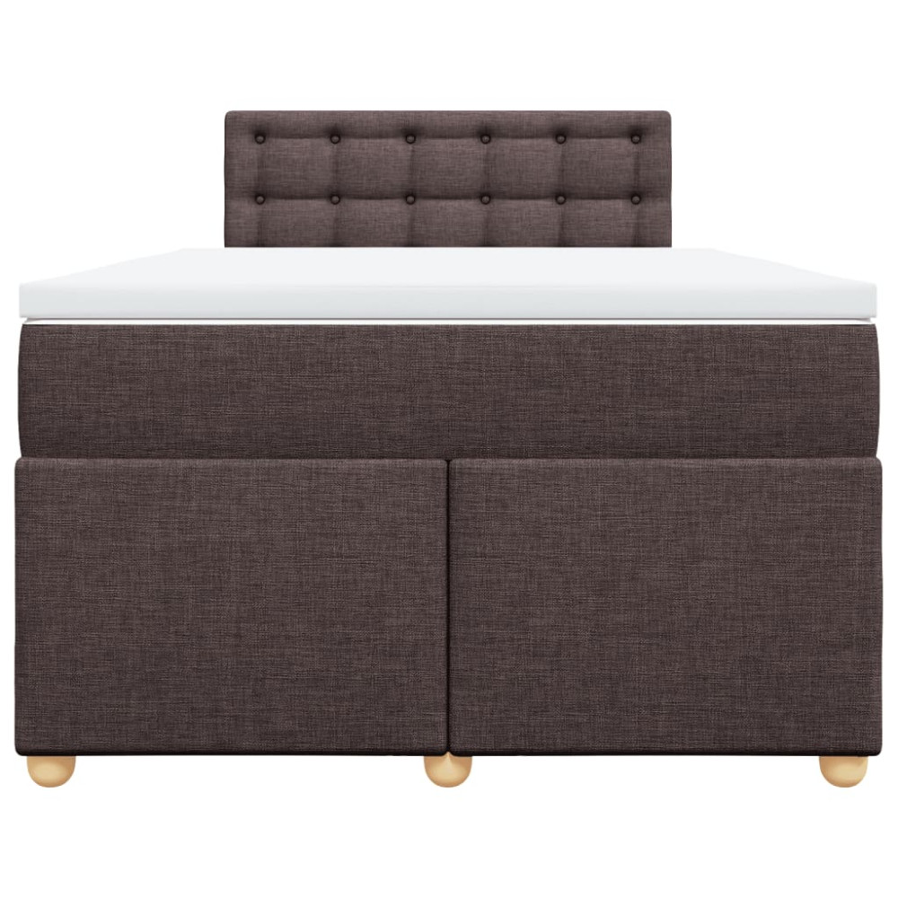 Produktbild för Ramsäng med madrass mörkbrun 120x190 cm tyg