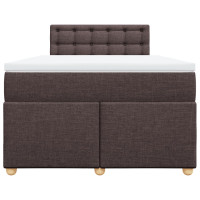 Produktbild för Ramsäng med madrass mörkbrun 120x190 cm tyg