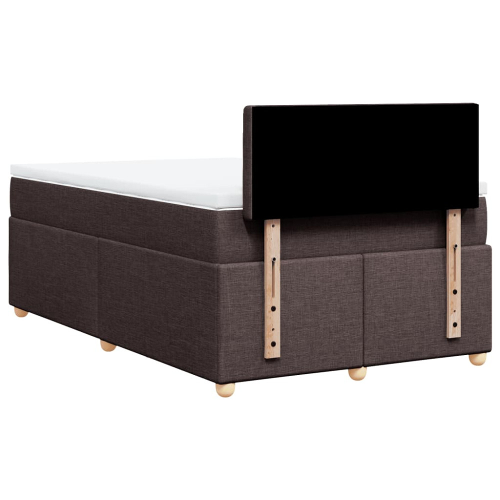 Produktbild för Ramsäng med madrass mörkbrun 120x190 cm tyg