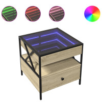 Produktbild för Soffbord med Infinity LEDs sonoma-ek 50x50x51 cm