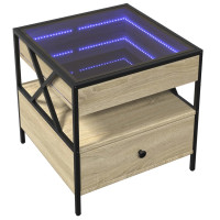 Produktbild för Soffbord med Infinity LEDs sonoma-ek 50x50x51 cm