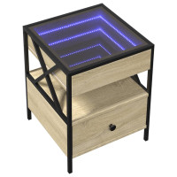 Produktbild för Soffbord med Infinity LEDs sonoma-ek 40x40x51 cm