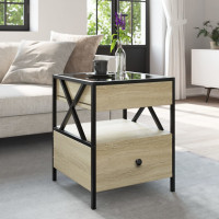 Produktbild för Soffbord med Infinity LEDs sonoma-ek 40x40x51 cm