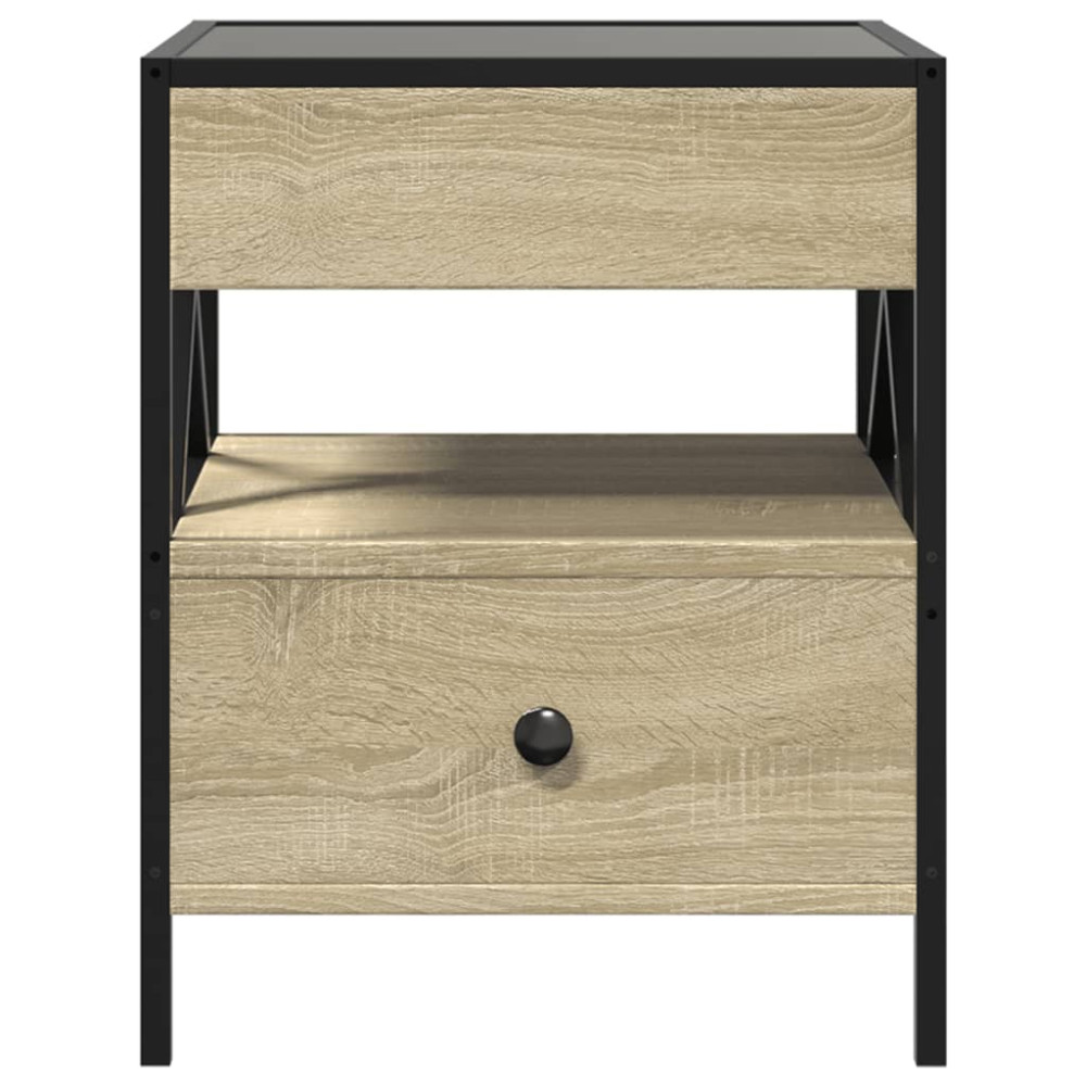 Produktbild för Soffbord med Infinity LEDs sonoma-ek 40x40x51 cm