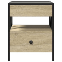Produktbild för Soffbord med Infinity LEDs sonoma-ek 40x40x51 cm