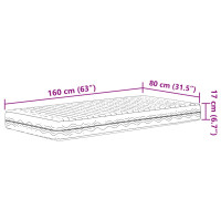 Produktbild för Skummadrass för barn vit 80x160 cm hårdhet H2 H3