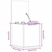 Produktbild för Förvaringslåda rökfärgad ek 30x35x35 cm konstruerat trä