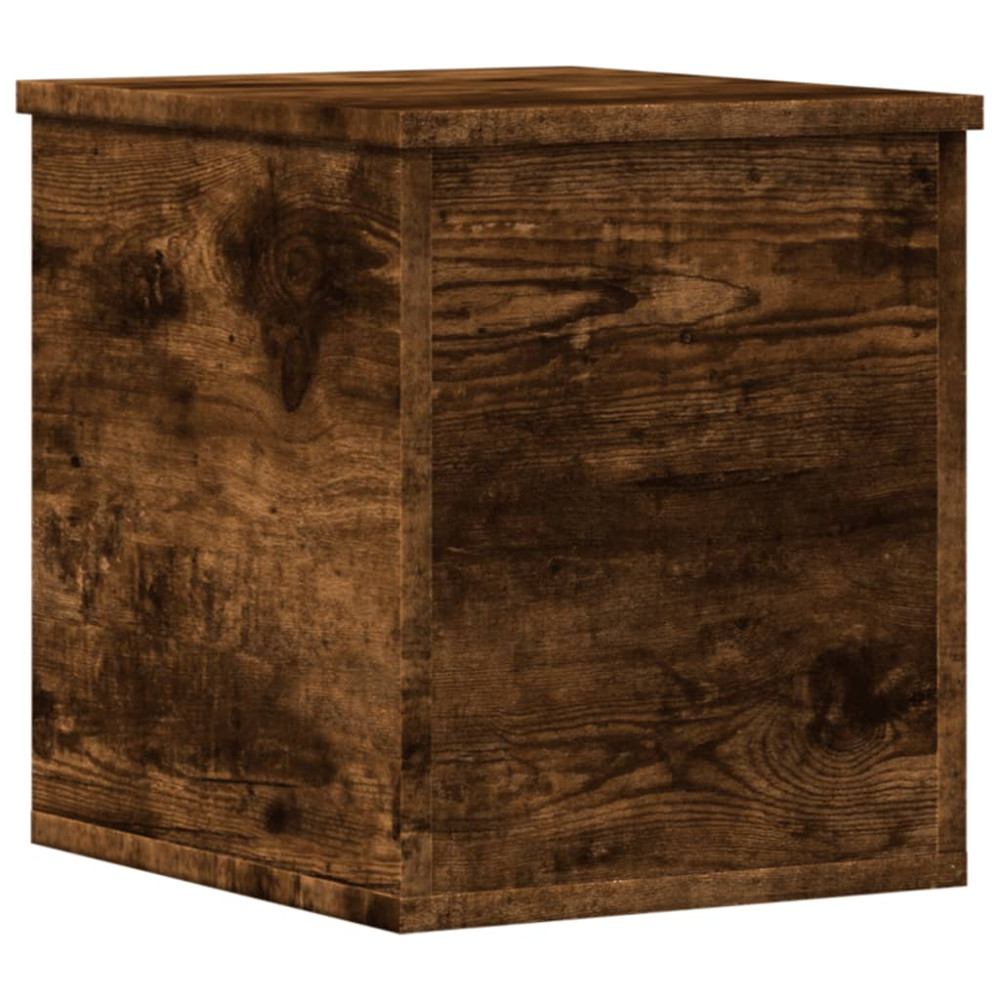 Produktbild för Förvaringslåda rökfärgad ek 30x35x35 cm konstruerat trä