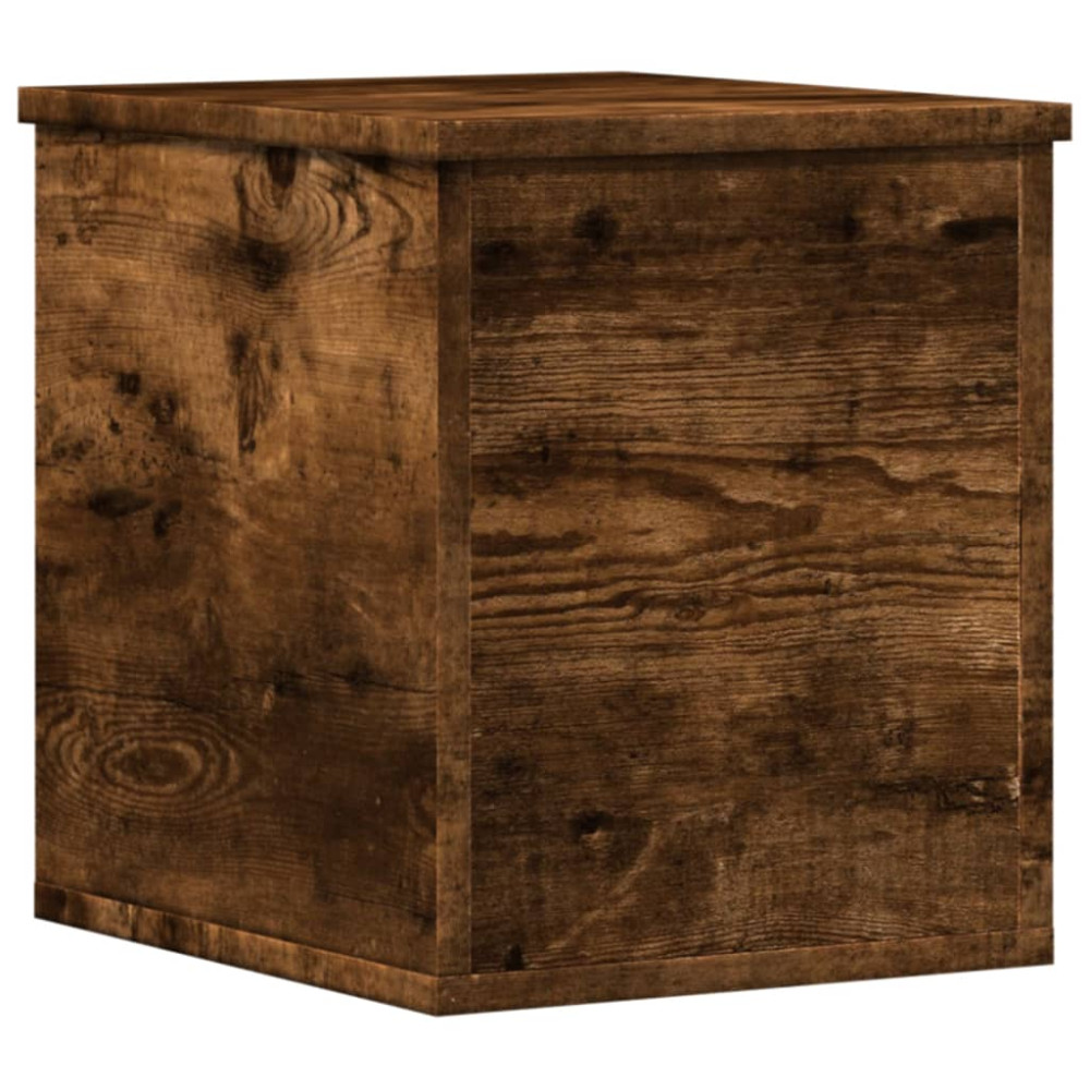 Produktbild för Förvaringslåda rökfärgad ek 30x35x35 cm konstruerat trä